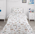 Colorful Illustrations of Santa Claus kids Cotton Bed Sheet