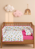 Colorful Rainbow-Themed Baby Cot Set