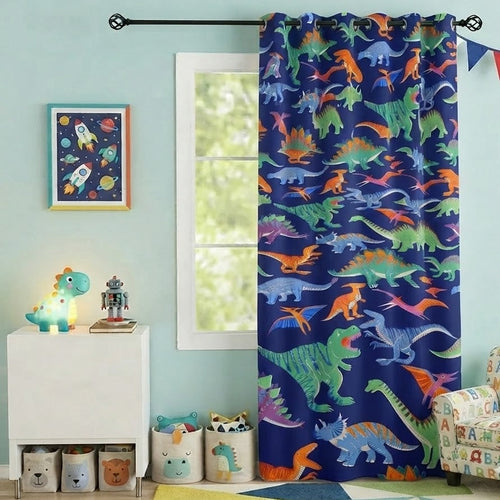 Colorful dinosaurs Themed Kids Room Curtain