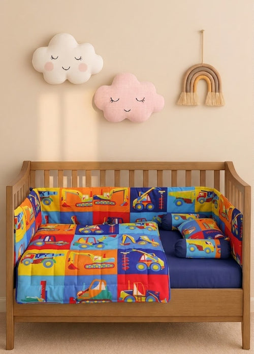 Construction Vehicles Baby Cot Set