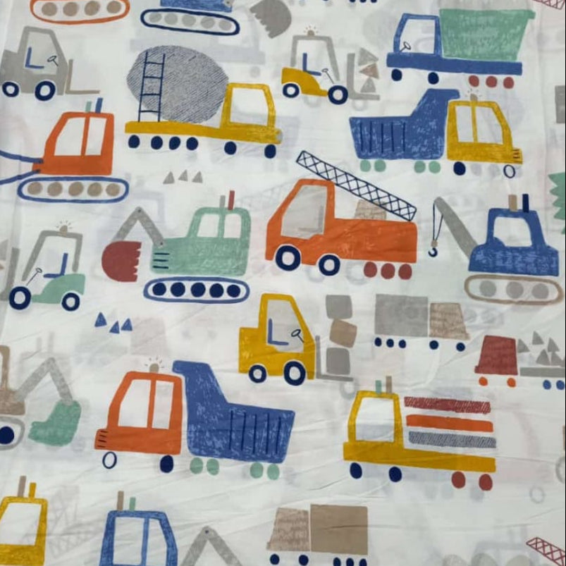 Construction kids cotton bedsheet