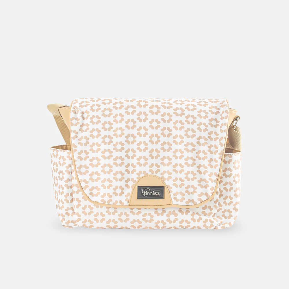 TINNIES BABY DIAPER BAG - BEIGE FLORAL