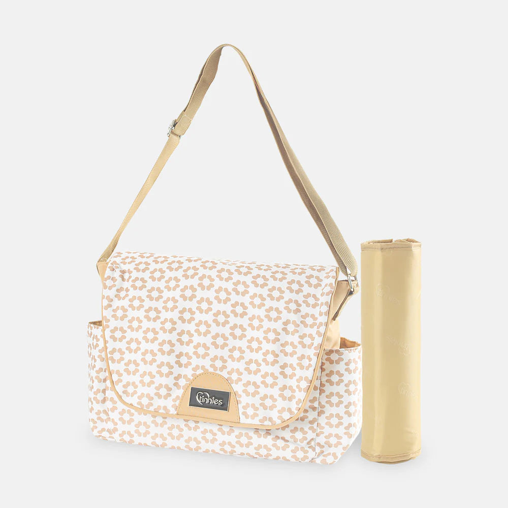 TINNIES BABY DIAPER BAG - BEIGE FLORAL