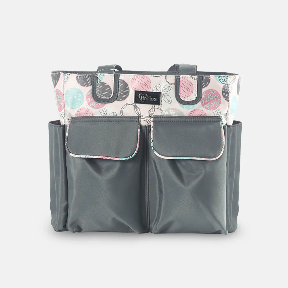 TINNIES COMPACT DIAPER BAG WITH CHANGING PAD – GREY