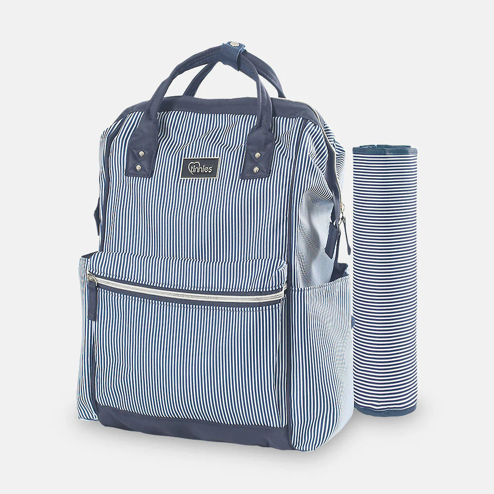 TINNIES Baby Diaper Bag Pack Blue Stripes