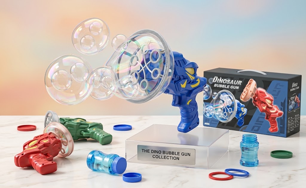 Dino Bubble Gun - Bubble-in-Bubble Dinosaur Blaster