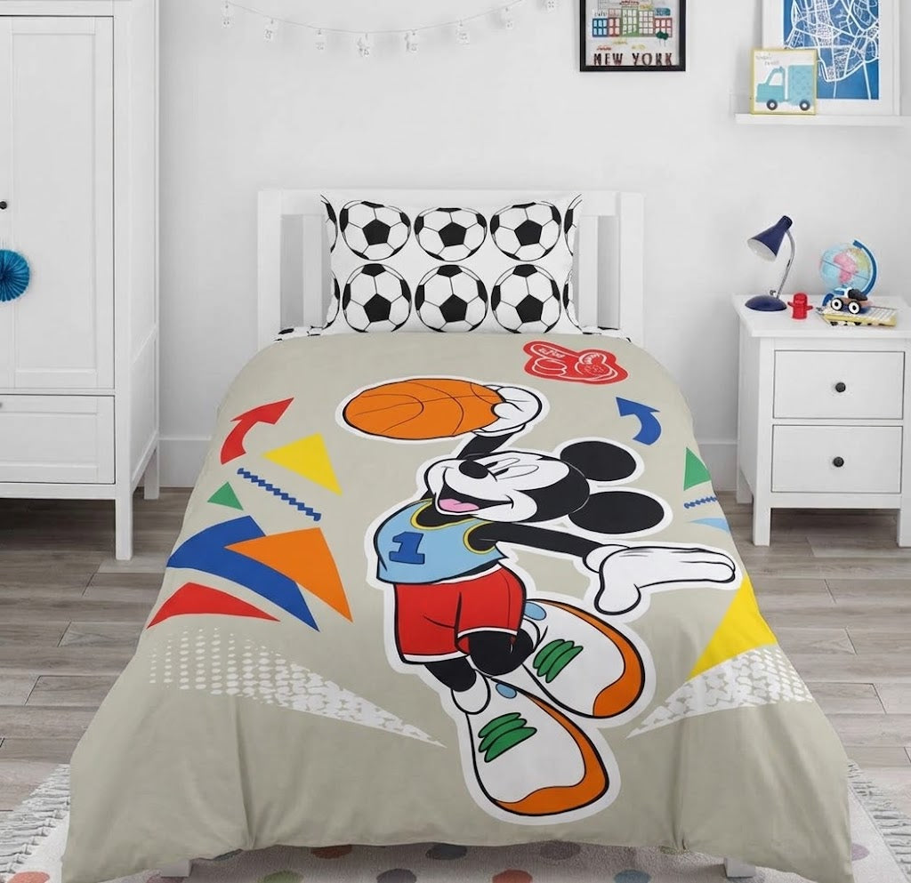 Disney Mickey Mouse basketball Themed kids Cotton Bed Sheet