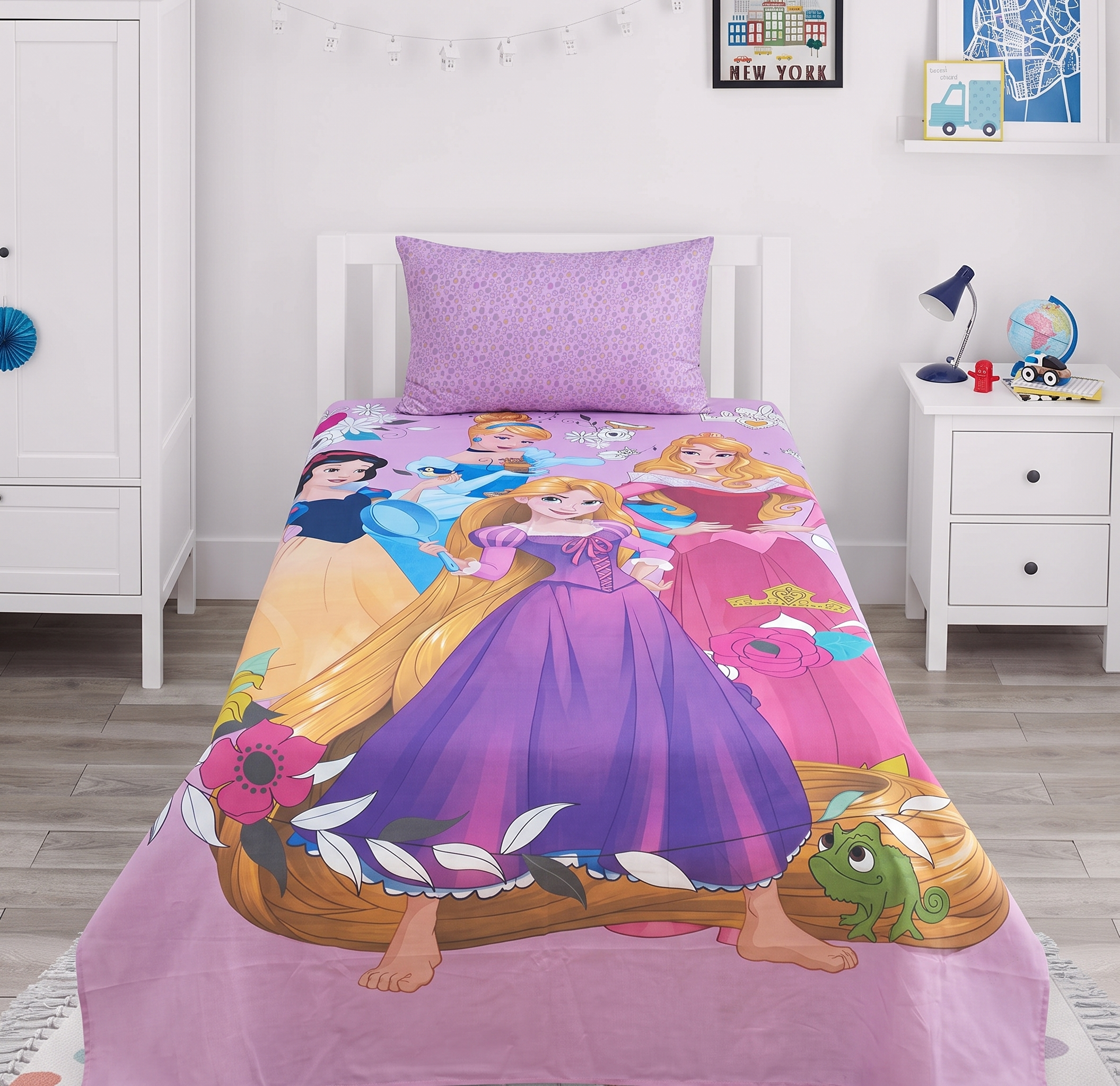  Disney Princess  Characters kids Cotton Bed Sheet