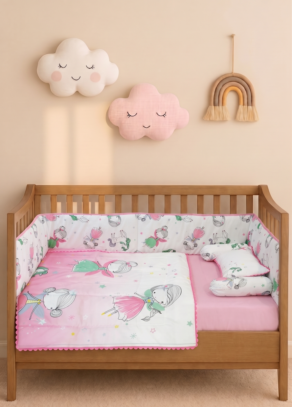 Disney Princess and Unicorn Themed Baby Cot Set