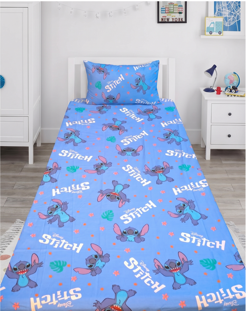 Disney Stitch kids Cotton Bed Sheet