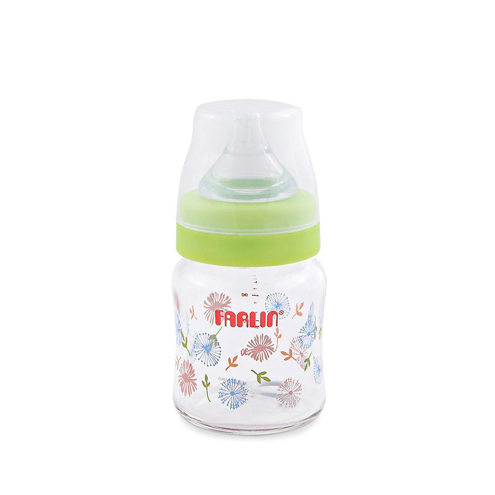 WIDE NECK GLASS FEEDER 120ML - GREEN