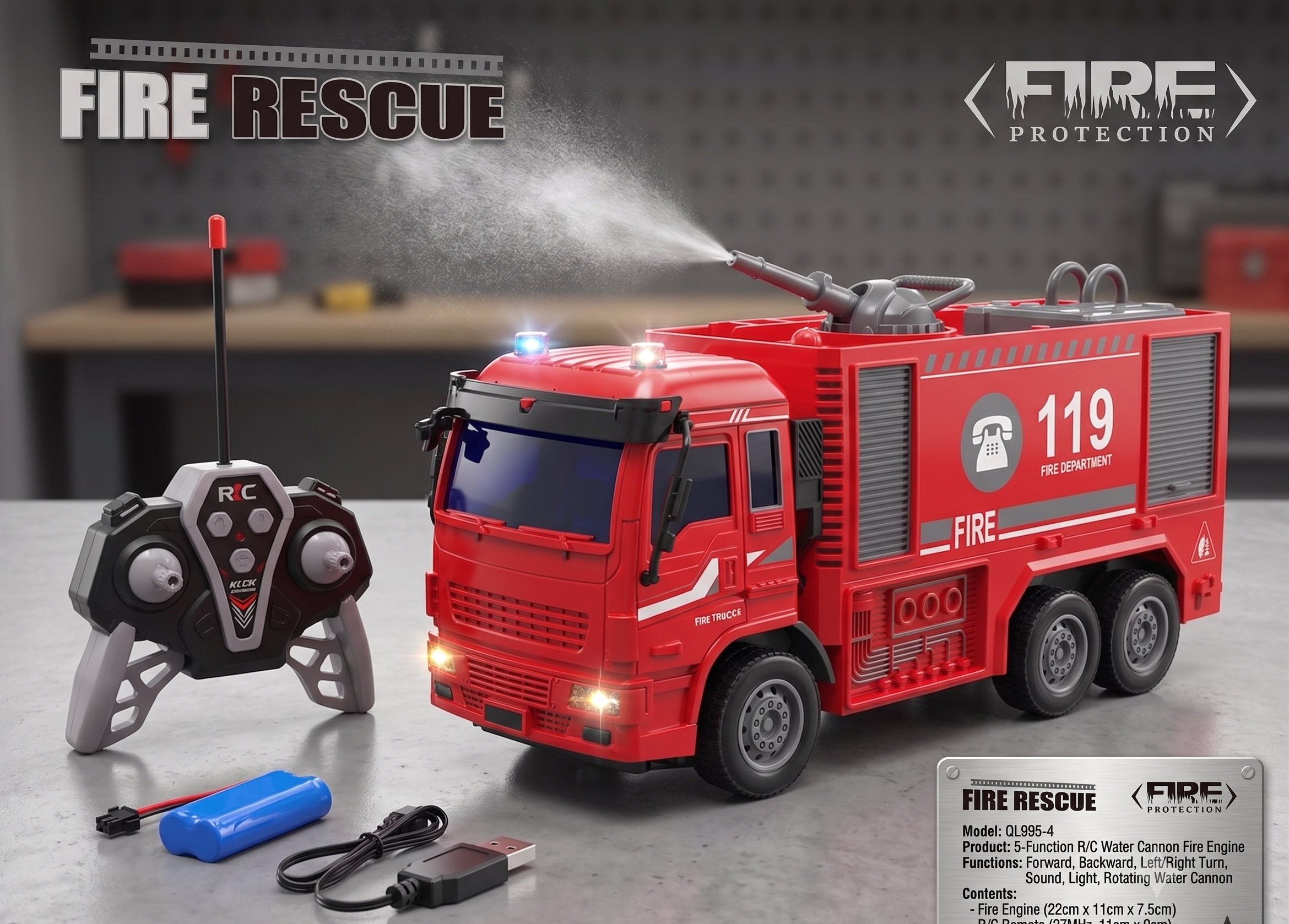 Fire Rescue remote control Fire Engine Truck
