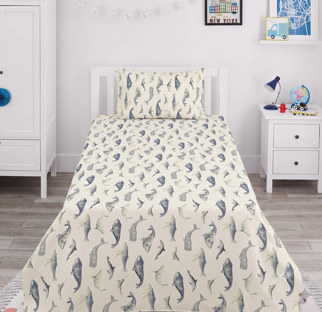 Fishs Themed kids Percale Bed Sheet