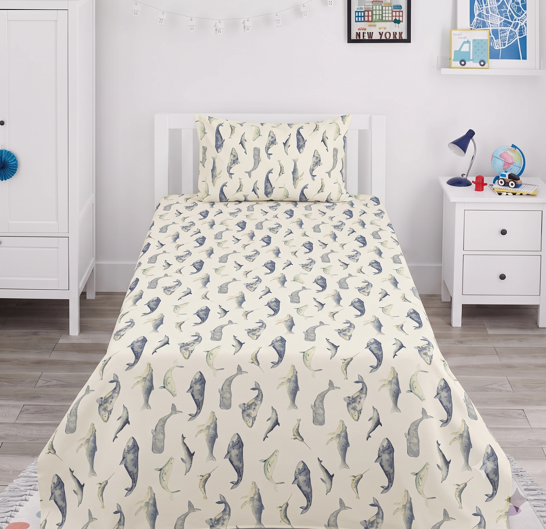 Fishs Themed kids Percale Bed Sheet