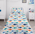 Funky Sharks Print kids Percale Bed Sheet