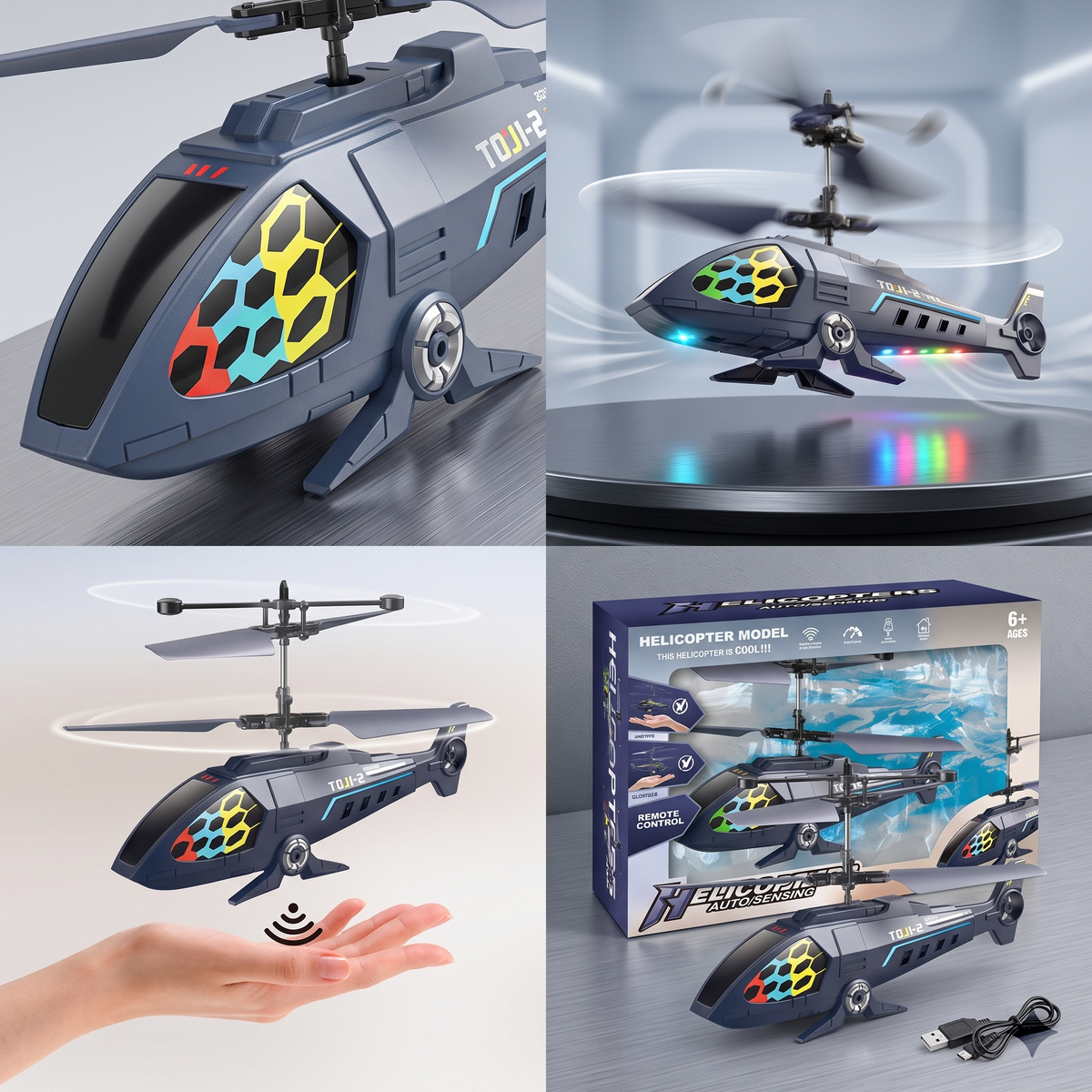 Futuristic Auto Hand Sensing LED Hover Helicopter