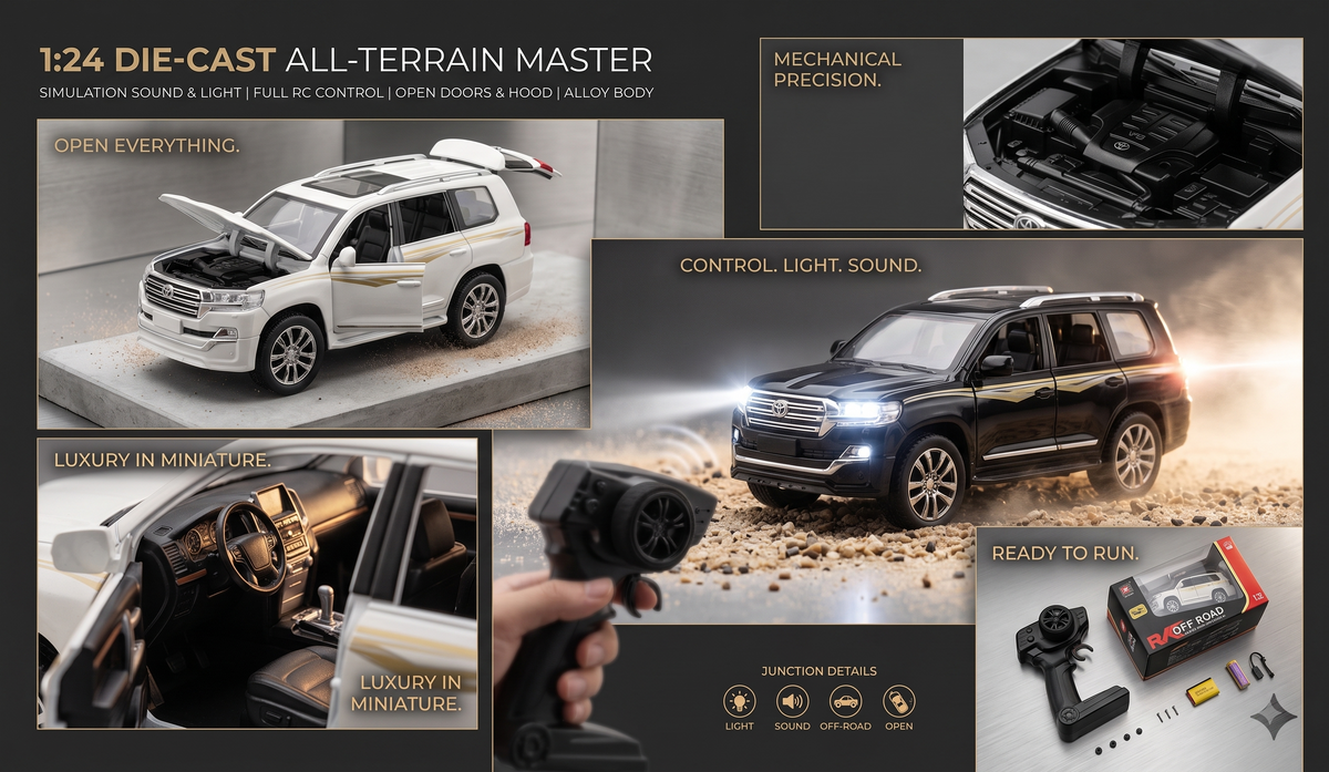 Land Cruiser 1:24 Scale Premium Die-Cast Remote Control Off-Road SUV