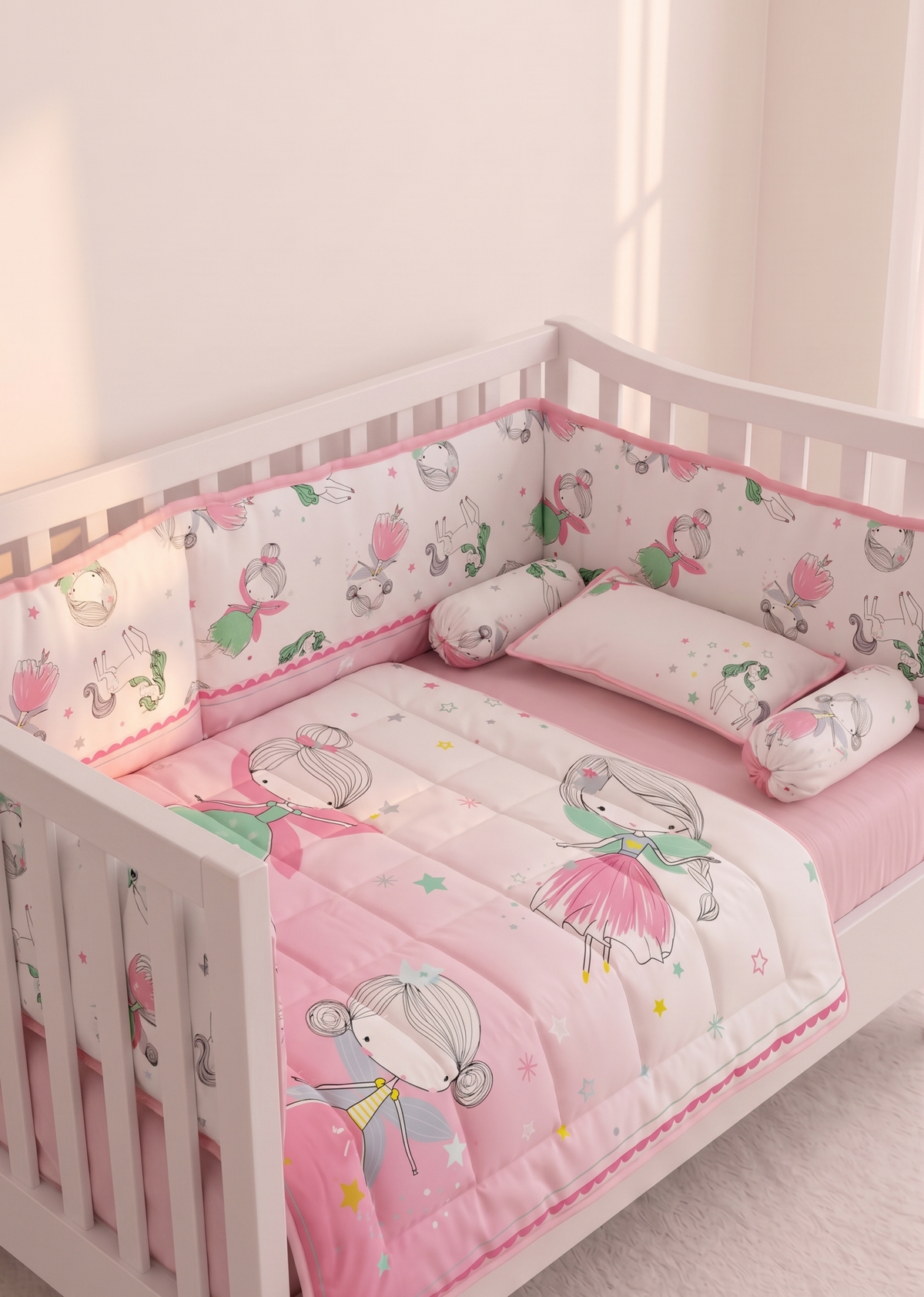 Disney Princess and Unicorn Themed Baby Cot Set