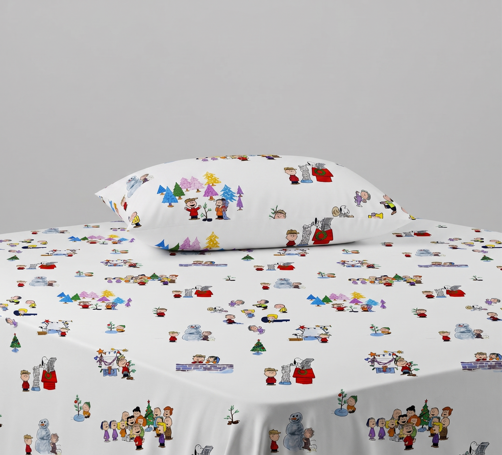 Peanuts Snoopy Holiday Kids Percale Bed Sheet