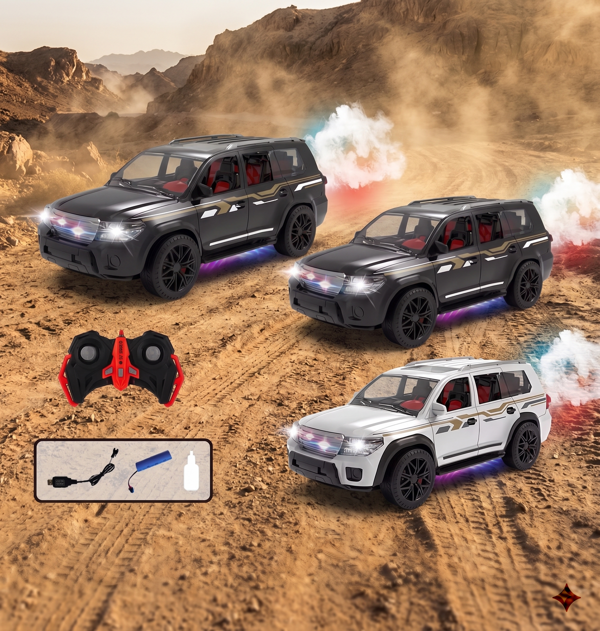 Land Cruiser 1:14 Scale Remote Control Urban Off-Road SUV With Light and Smoke