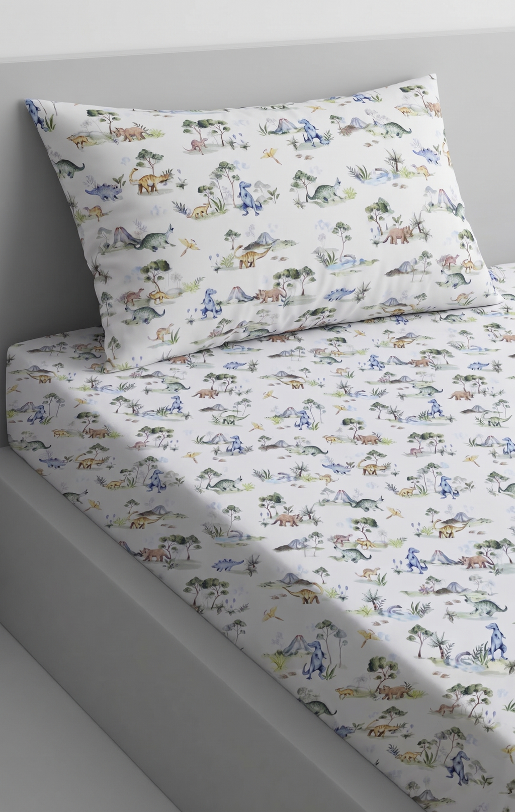 Colorfull Dinosaurs Print kids Cotton Bed Sheet