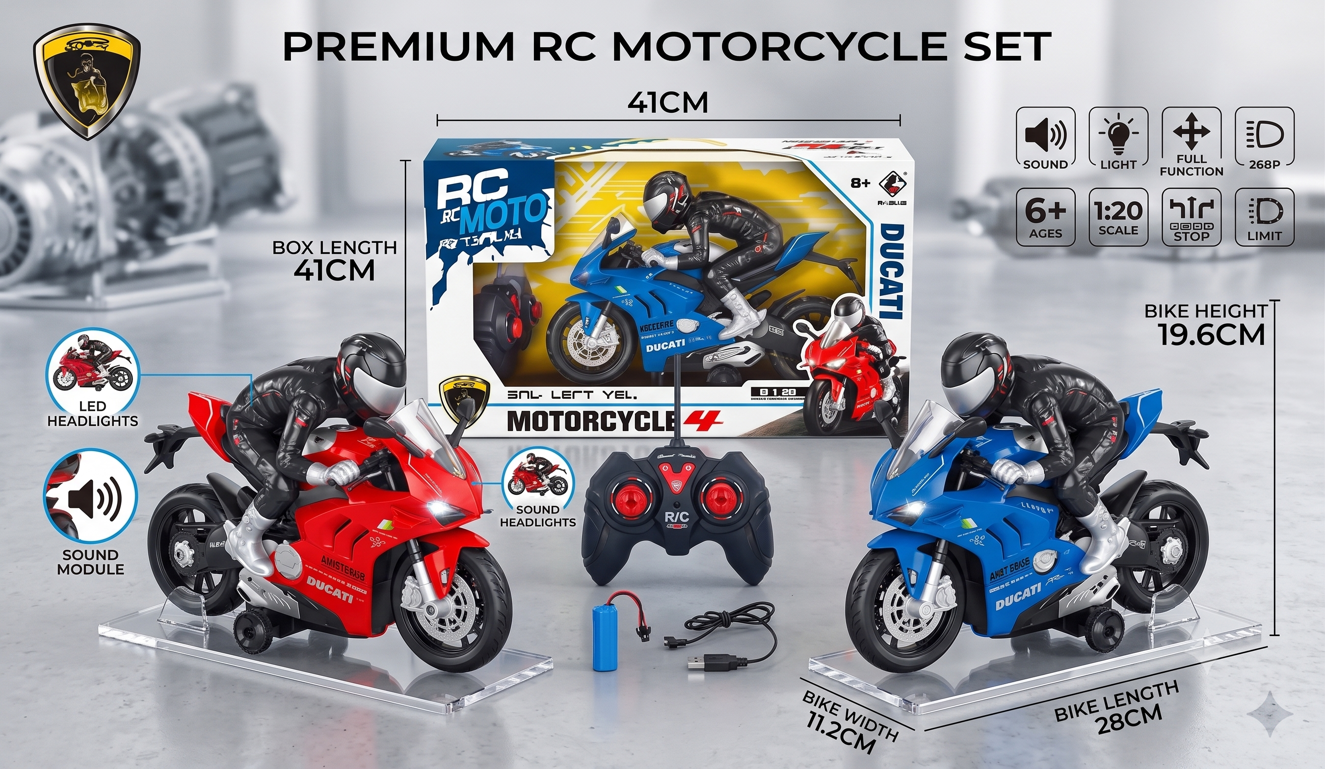 Rechargeable High Speed Remote controlled sport motorcycle