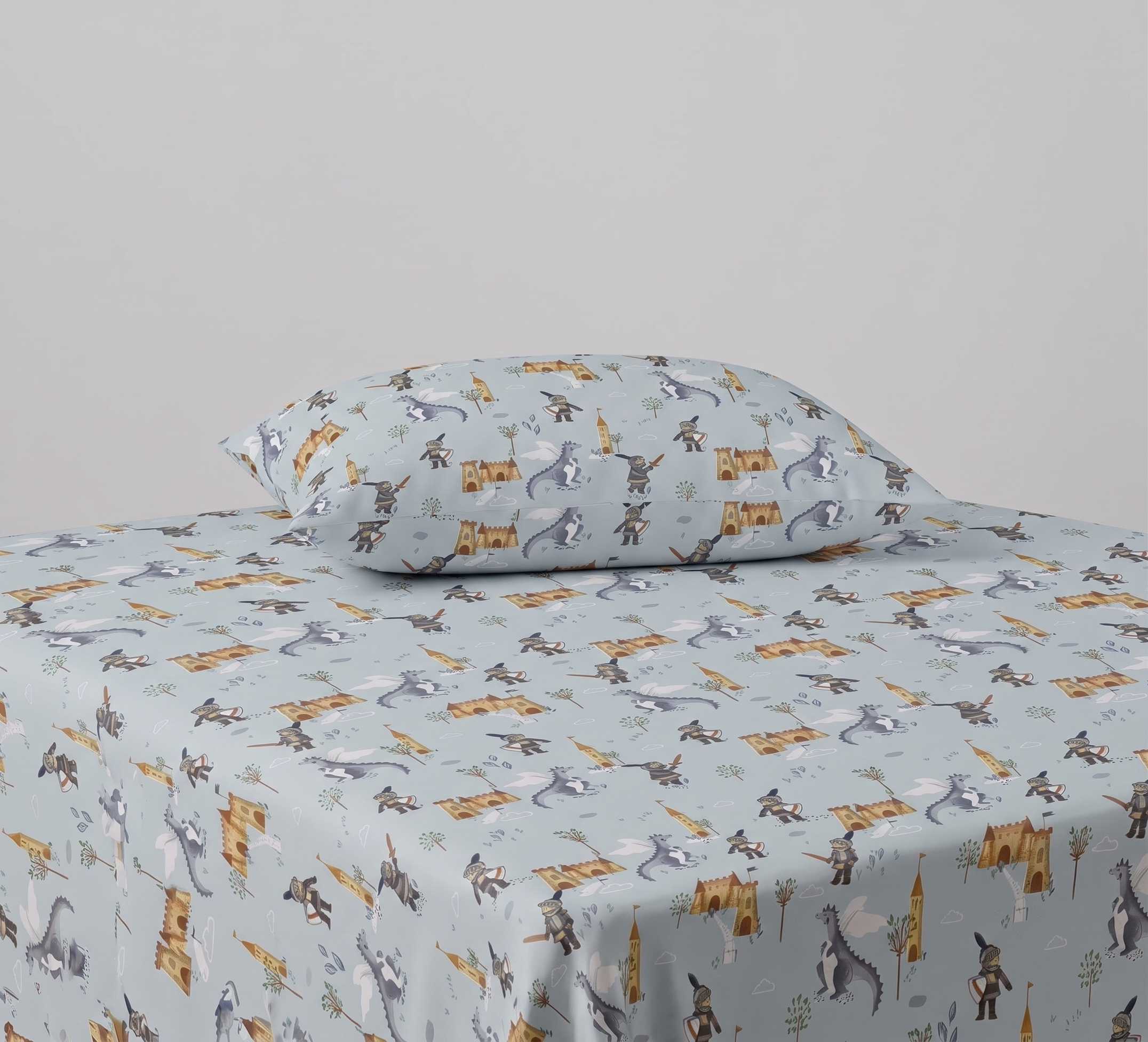 Castle Themed kids percale Bed Sheet