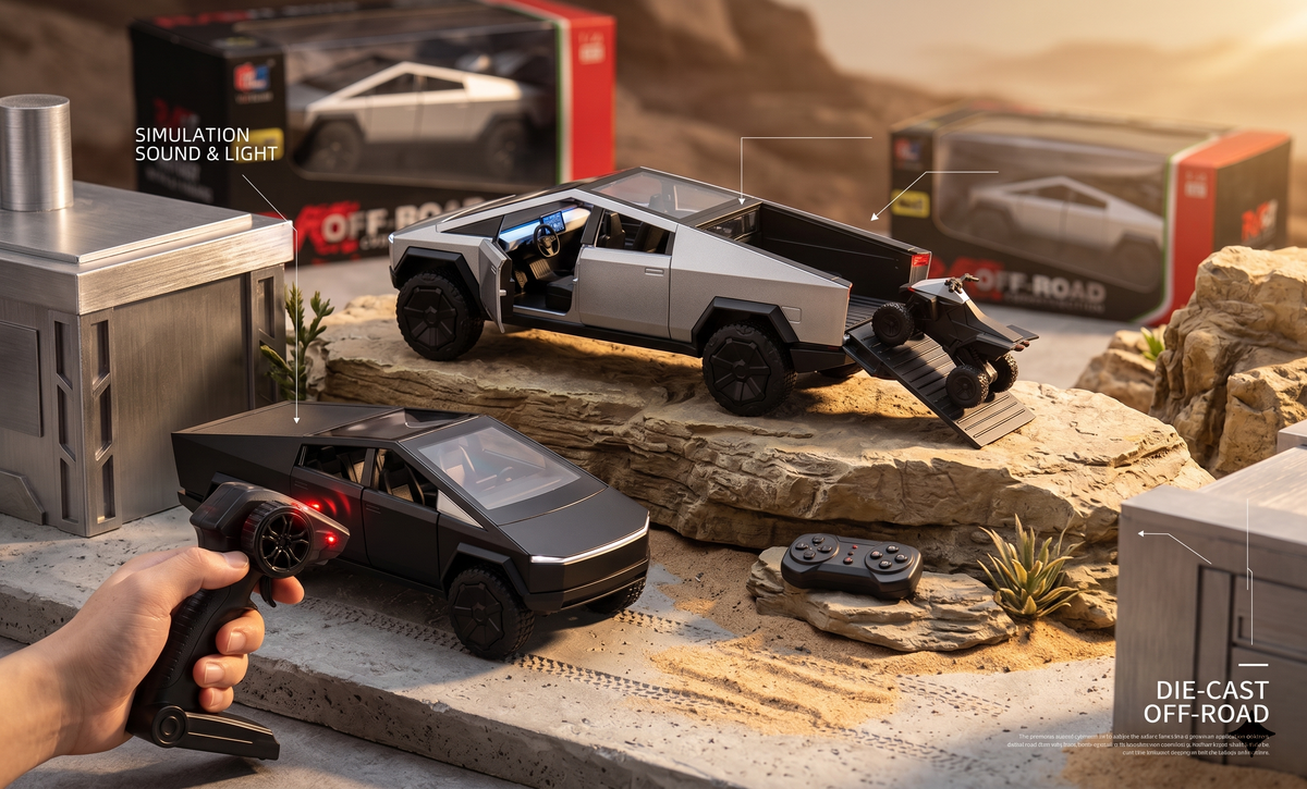 Tesla Cybertruck 1:24 Scale Die-Cast  Remote Control Off-Road Truck