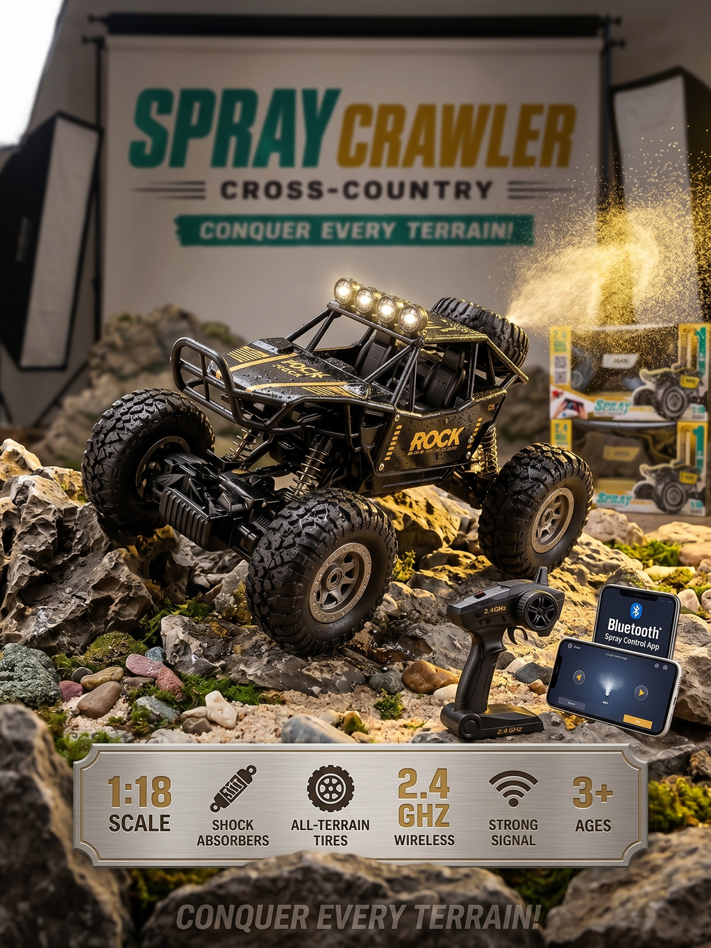 Remote Control Spray Metal Rock Crawler