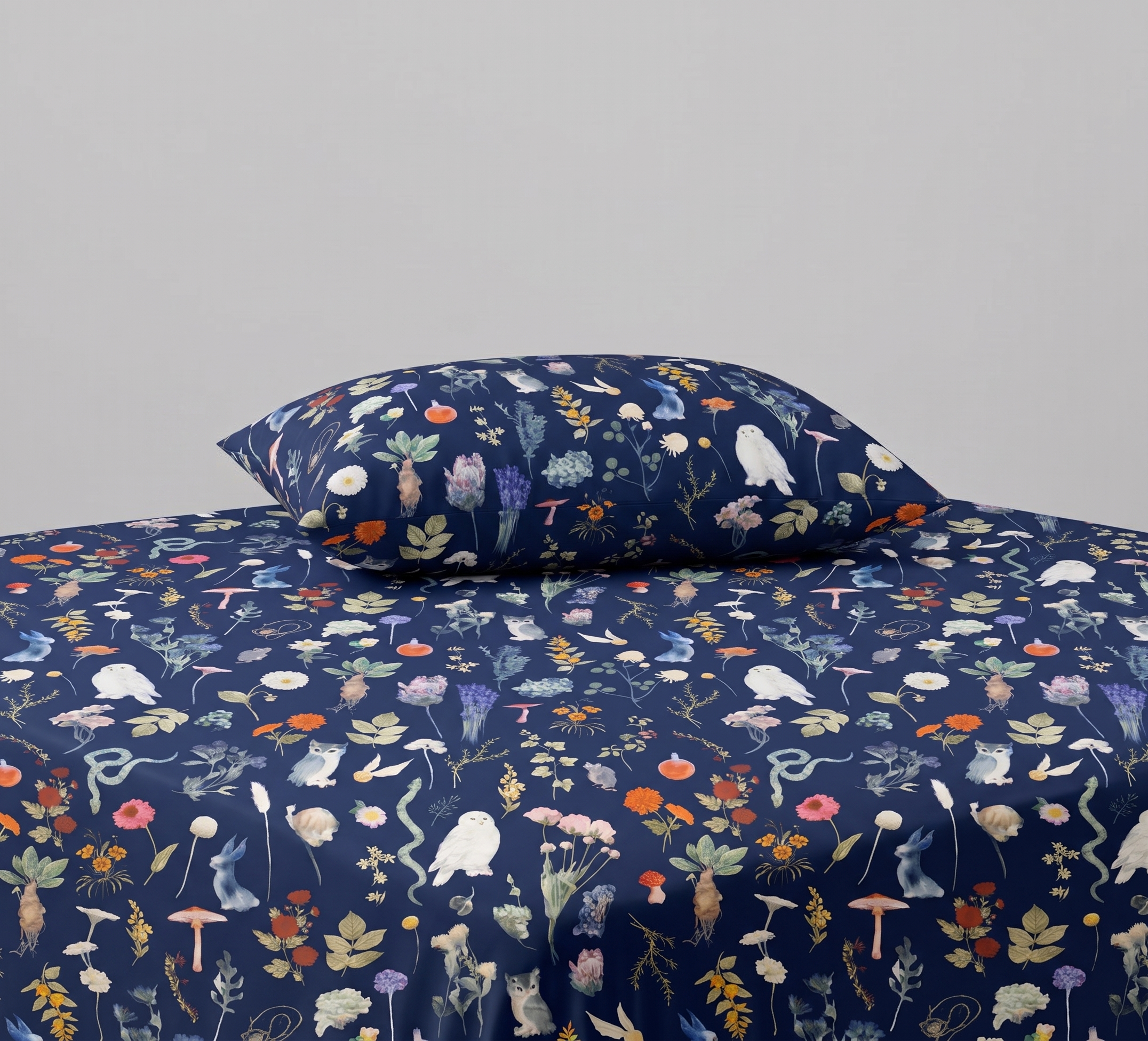 Colorful Animal and Nature Themed kids Percale Bed Sheet