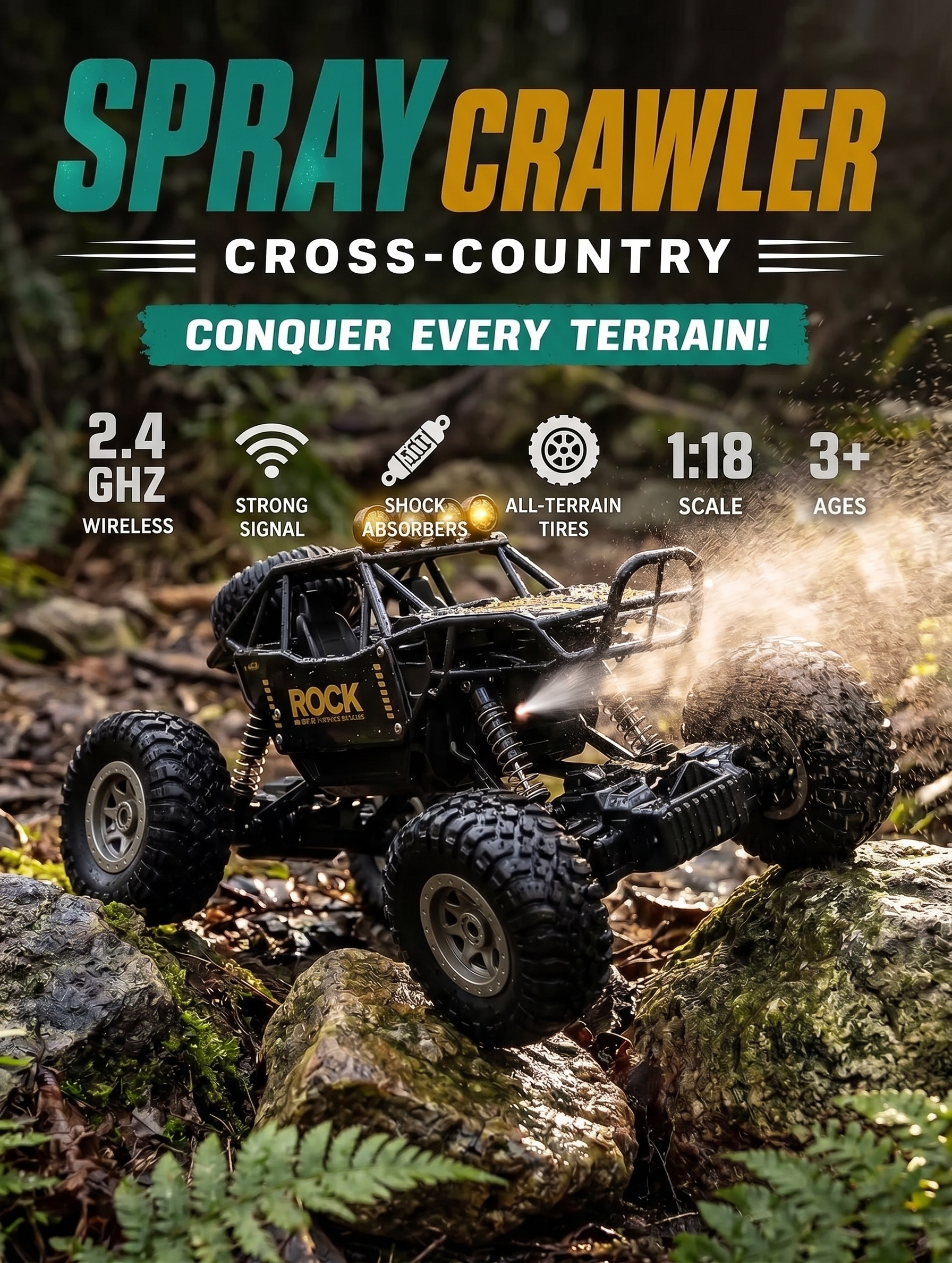Remote Control Spray Metal Rock Crawler