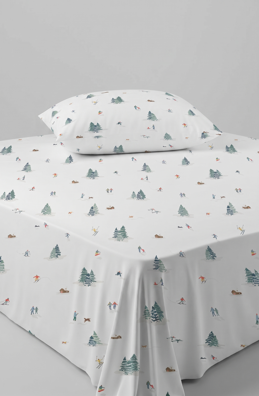 The cozy winter-themed kids Percale Bed Sheet