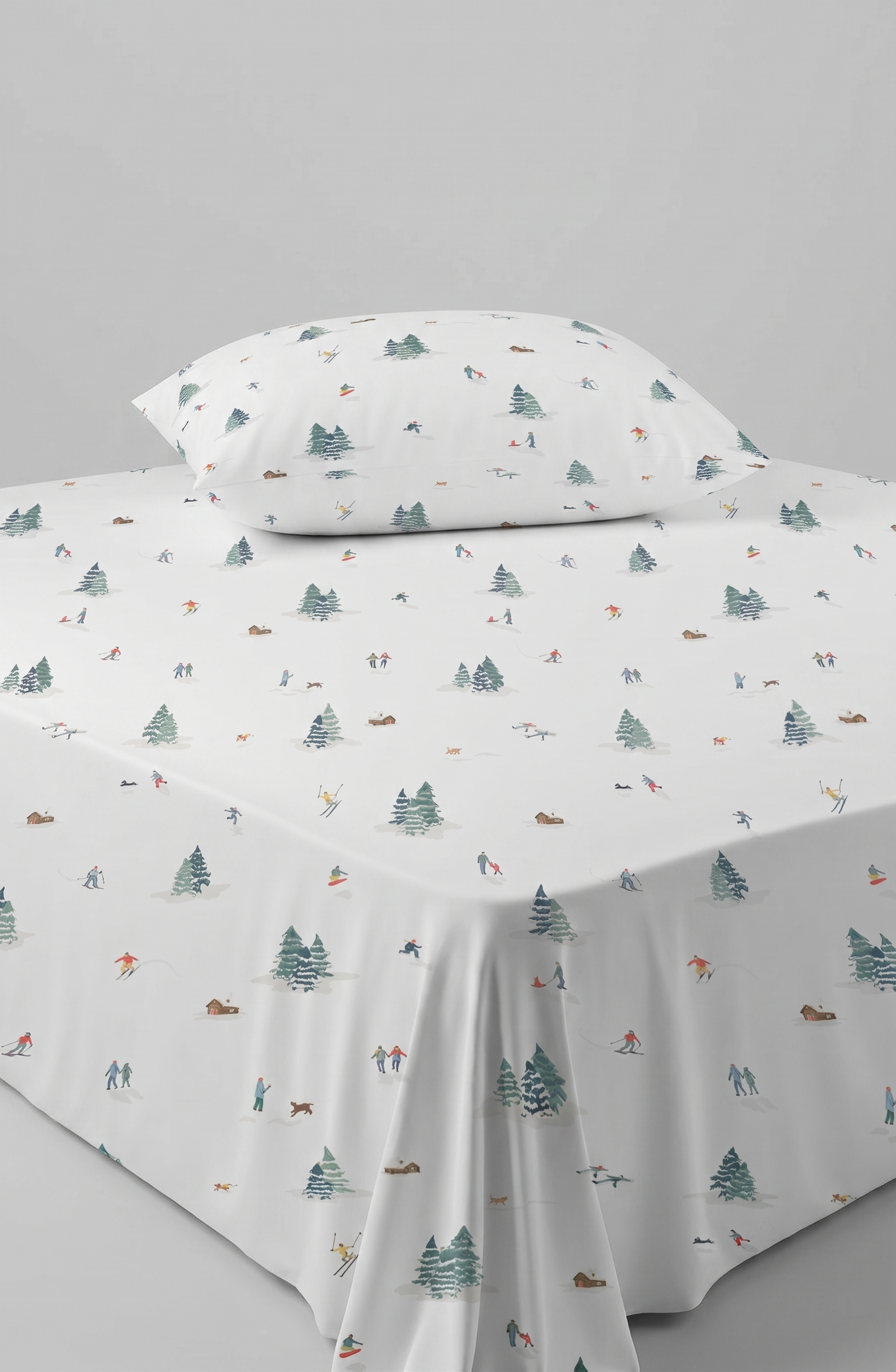 The cozy winter-themed kids Percale Bed Sheet