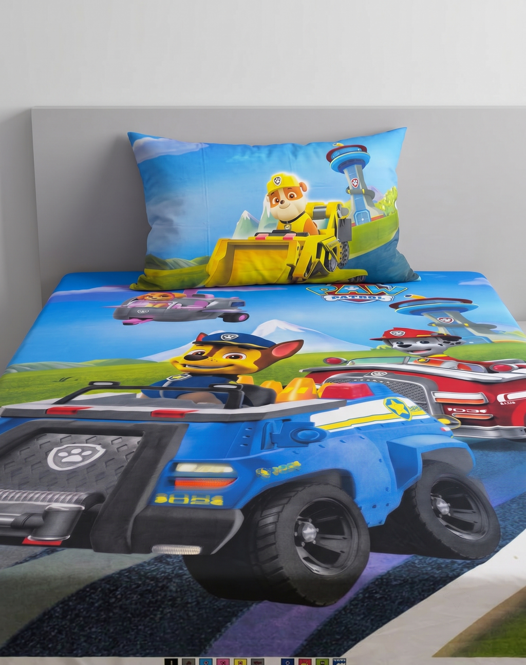 Paw Patrol Blue Police Vehicle kids Cotton Bed Sheet