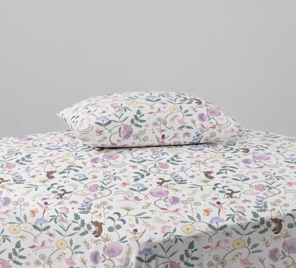 Floral and Animal print kids Cotton Bed Sheet