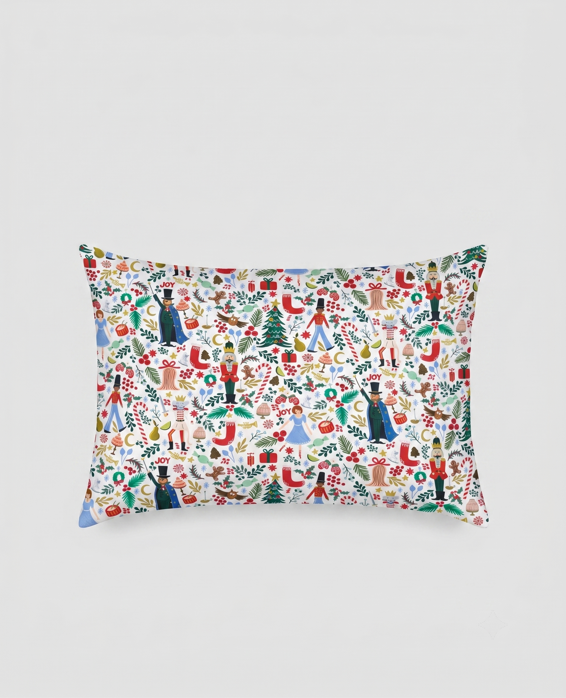 Colorful Themed Nutcracker, Christmas Trees kids Percale Bed Sheet