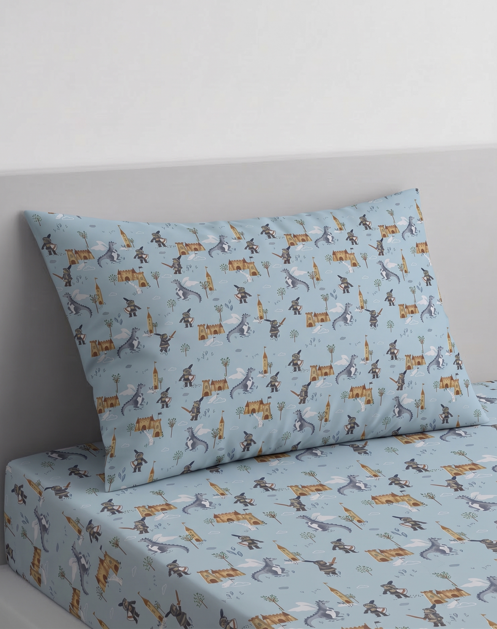Castle Themed kids percale Bed Sheet