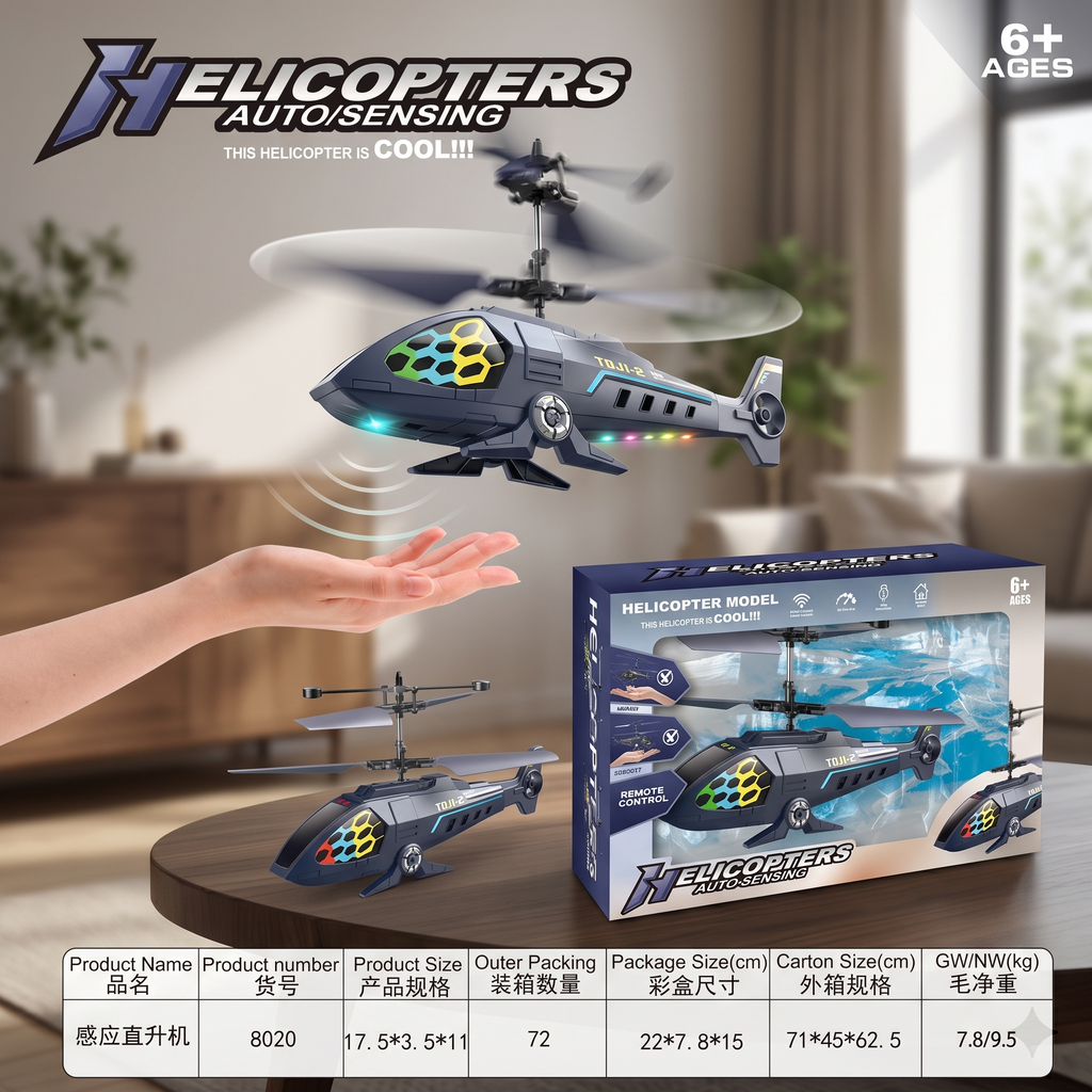 Futuristic Auto Hand Sensing LED Hover Helicopter