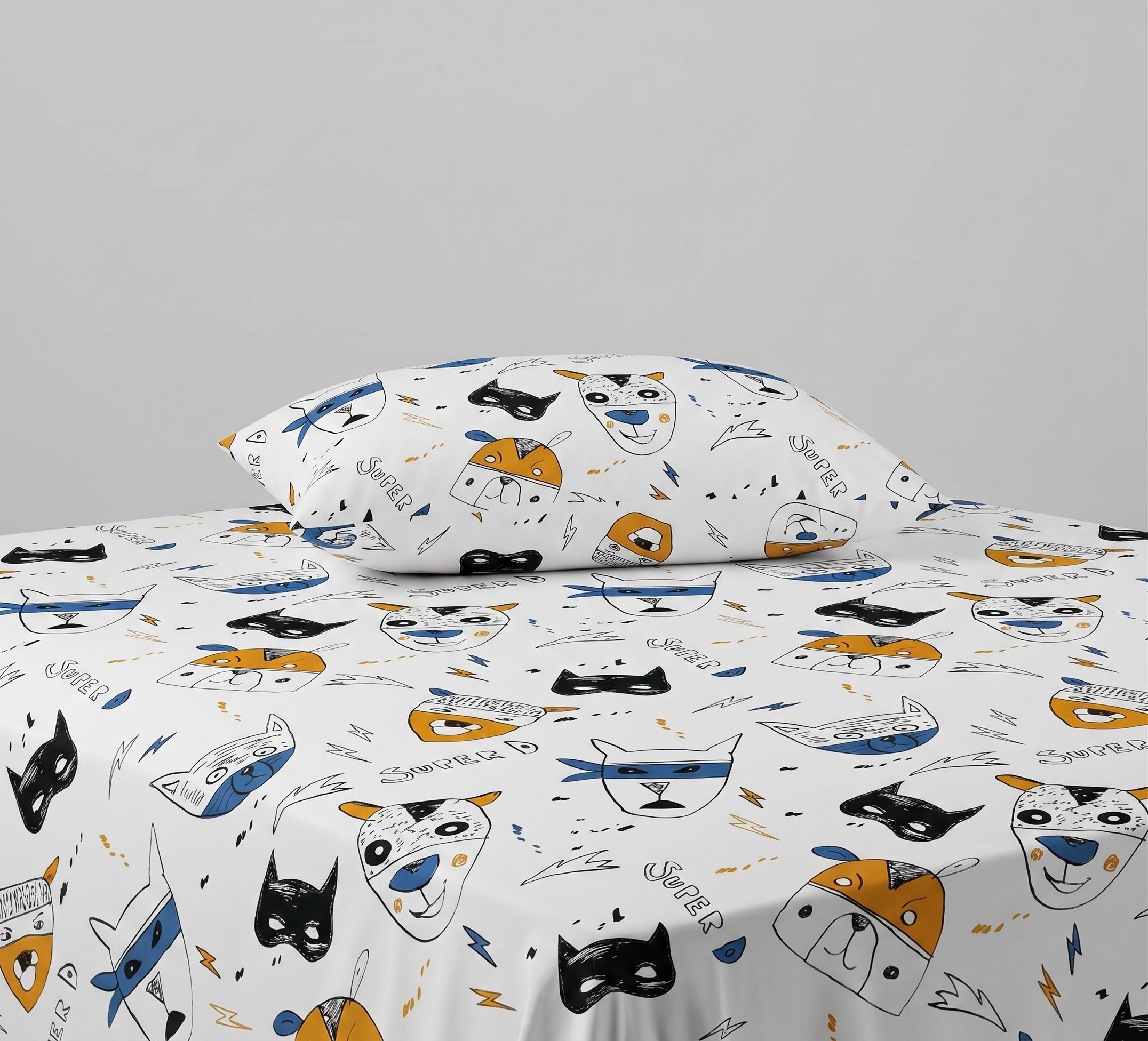 Cartoon Dog Super D kids Cotton Bed Sheet