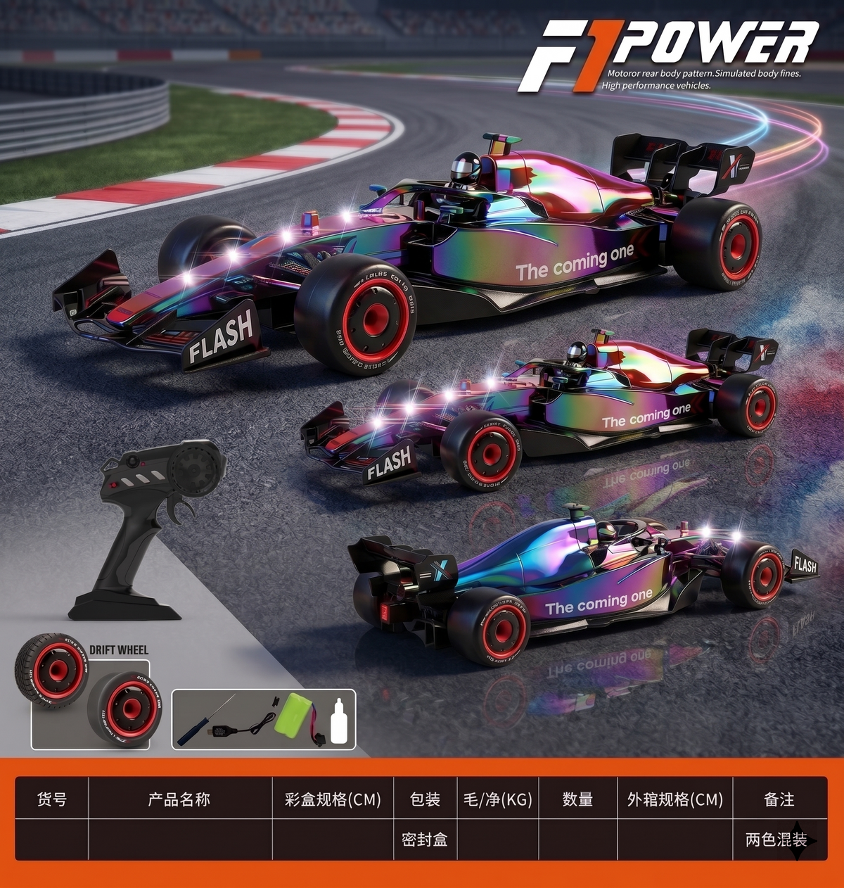 F1 POWER 1:14 Scale Rremote Control Drift Racing Car With Smoke Effect