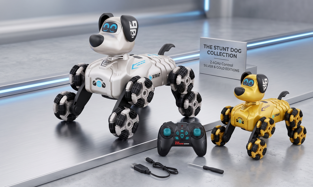 Remote Control And Hand Gesture Eight-Wheel Robot Stunt Dog