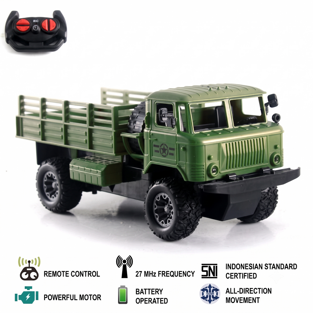 1:16 Scale Remote Control Military Off-Road Truck Cargo Transport