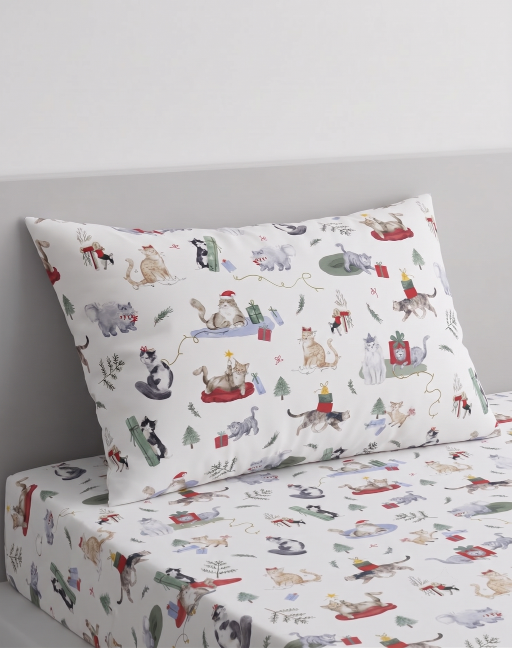 Cartoon Cats Themed kids Percale Bed Sheet