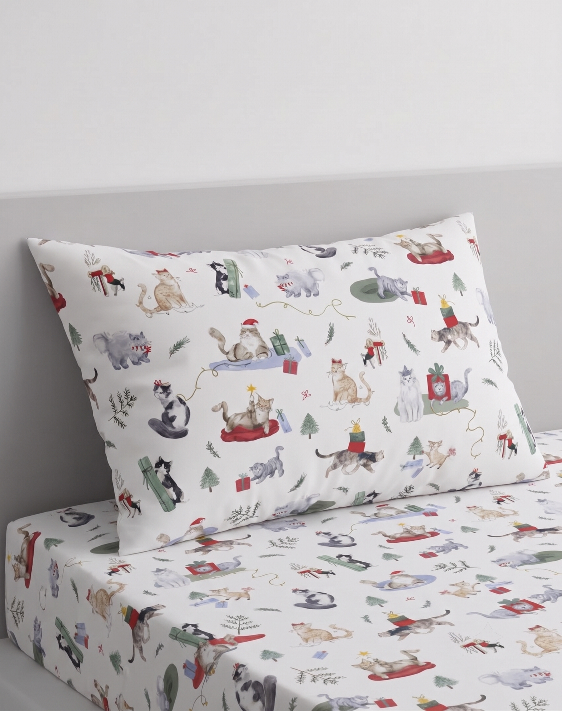 Cartoon Cats Themed kids Percale Bed Sheet