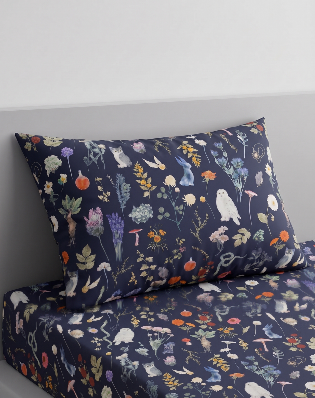 Colorful Animal and Nature Themed kids Percale Bed Sheet