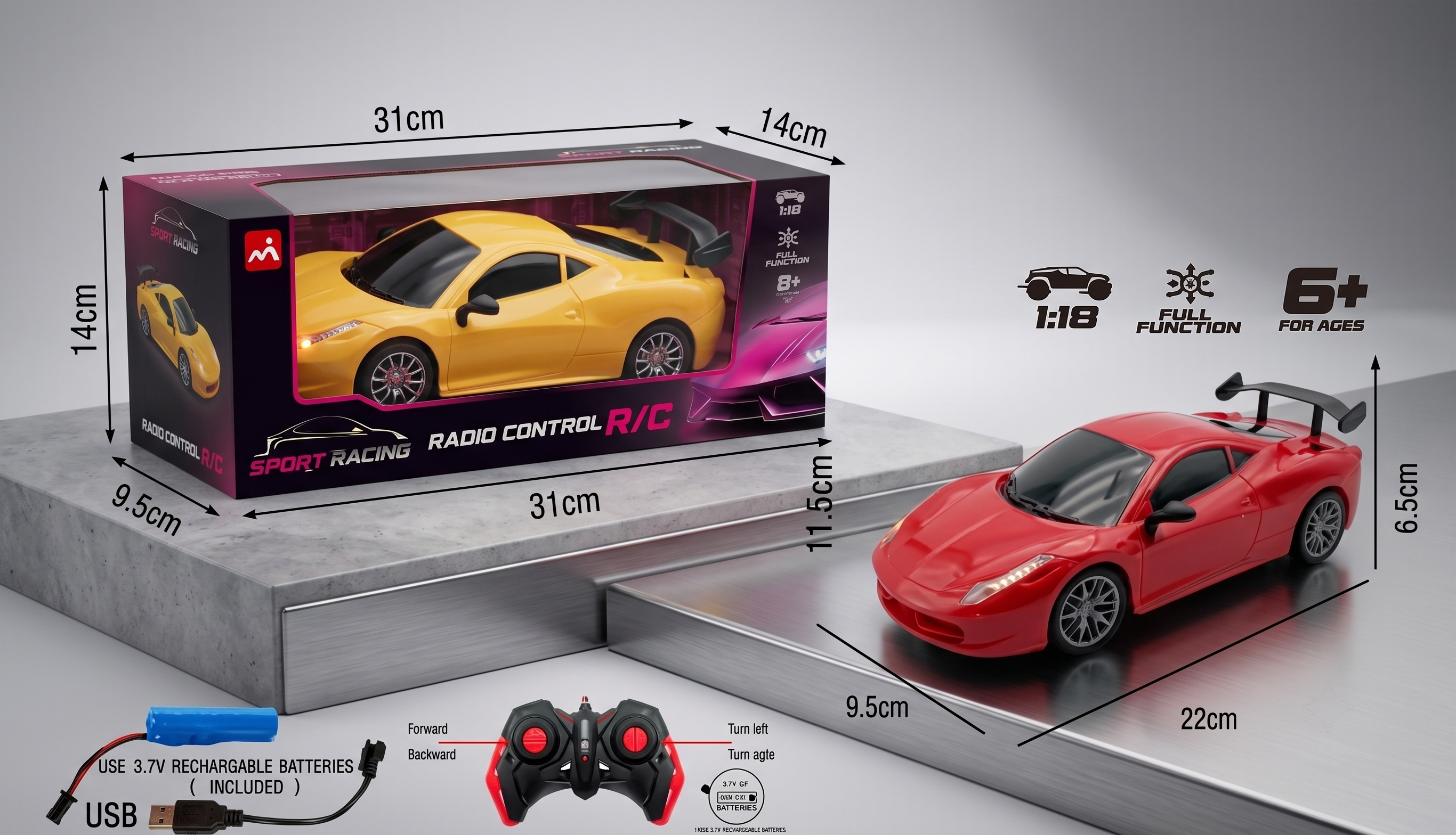 1:18 Scale Remote Control  Sport Racing Car