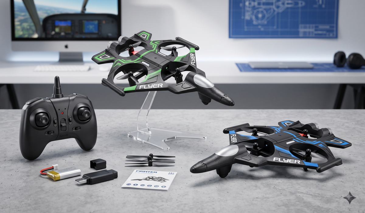 Remote Controlled Quadcopter Fighter Jet  Plane