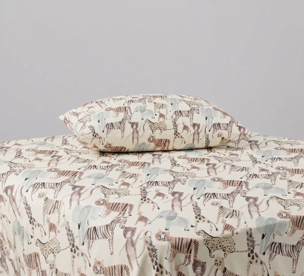 Safari Animals Kids Percale Bed Sheet