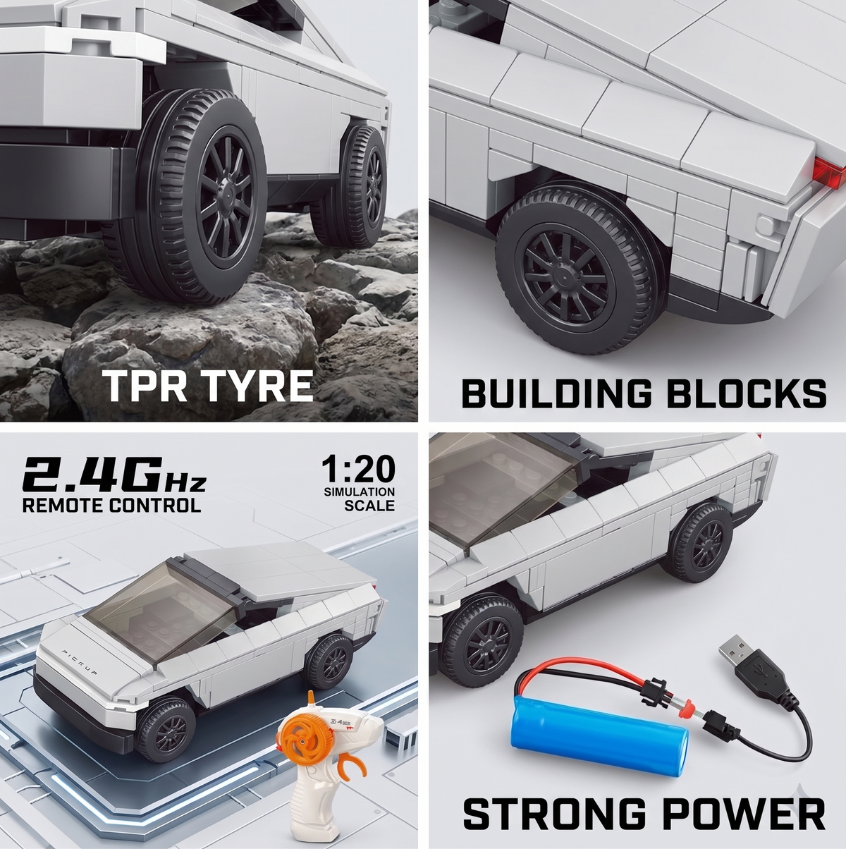 Pingao Blocks 2-in-1 Futuristic Remote Control Cyber Pickup Truck