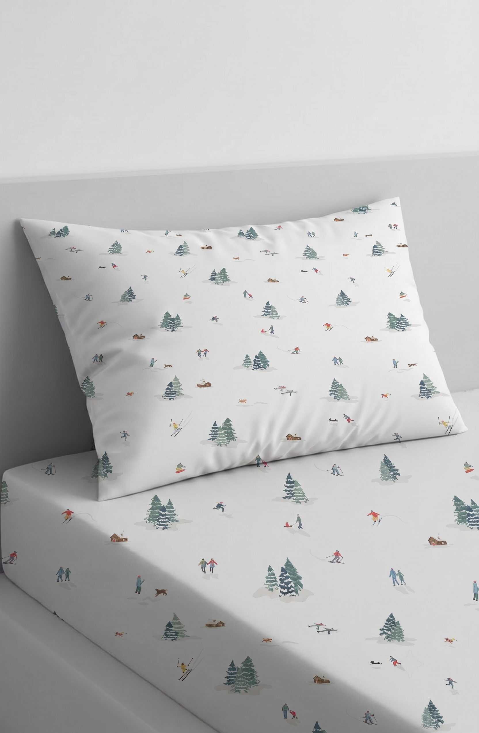 The cozy winter-themed kids Percale Bed Sheet